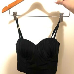 Black Strappy Bustier Top (Structured corset)